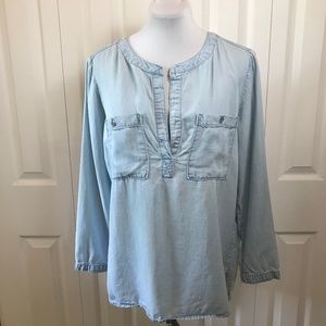 Bella Dahl Anthropologie Denim Chambray Shirt Med